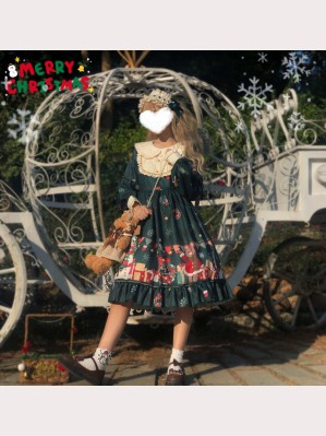 Christmas Bear Sweet Lolita Style Dress OP (WS56)
